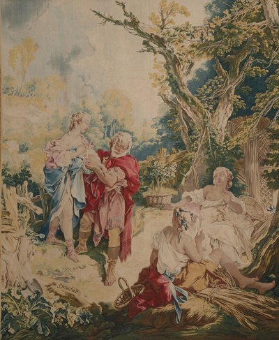 Wandtapijt met Psyche en de mandenmaker door François Boucher